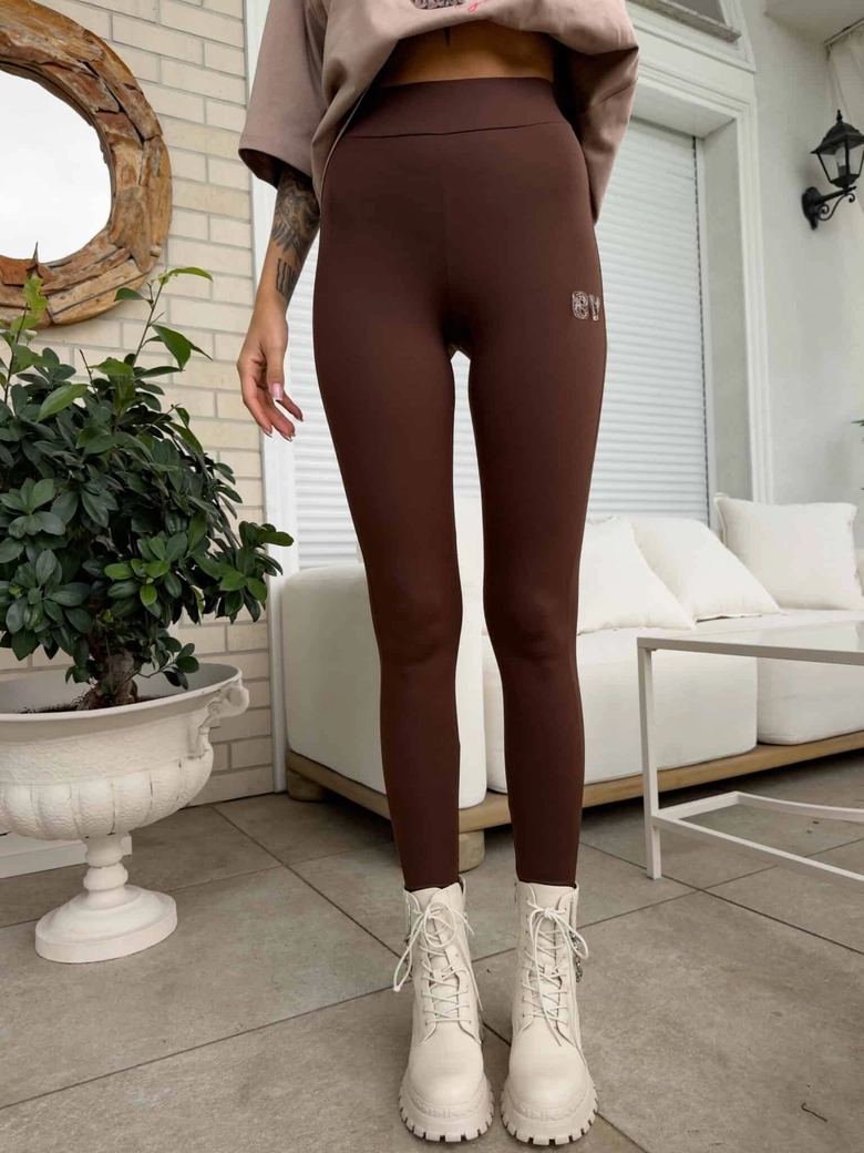 Legginsy WOW - czekoladowe