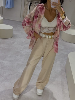 Koszula OVER SPRING - jasny róż