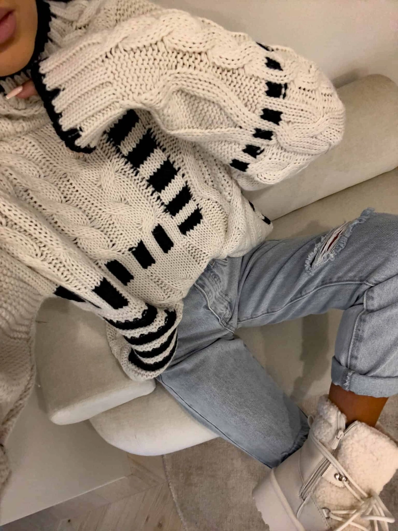 Sweter golf TRAIN – ecru