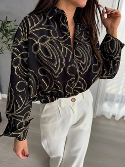 Koszula OVER GOLD SPRING – czarno-złota