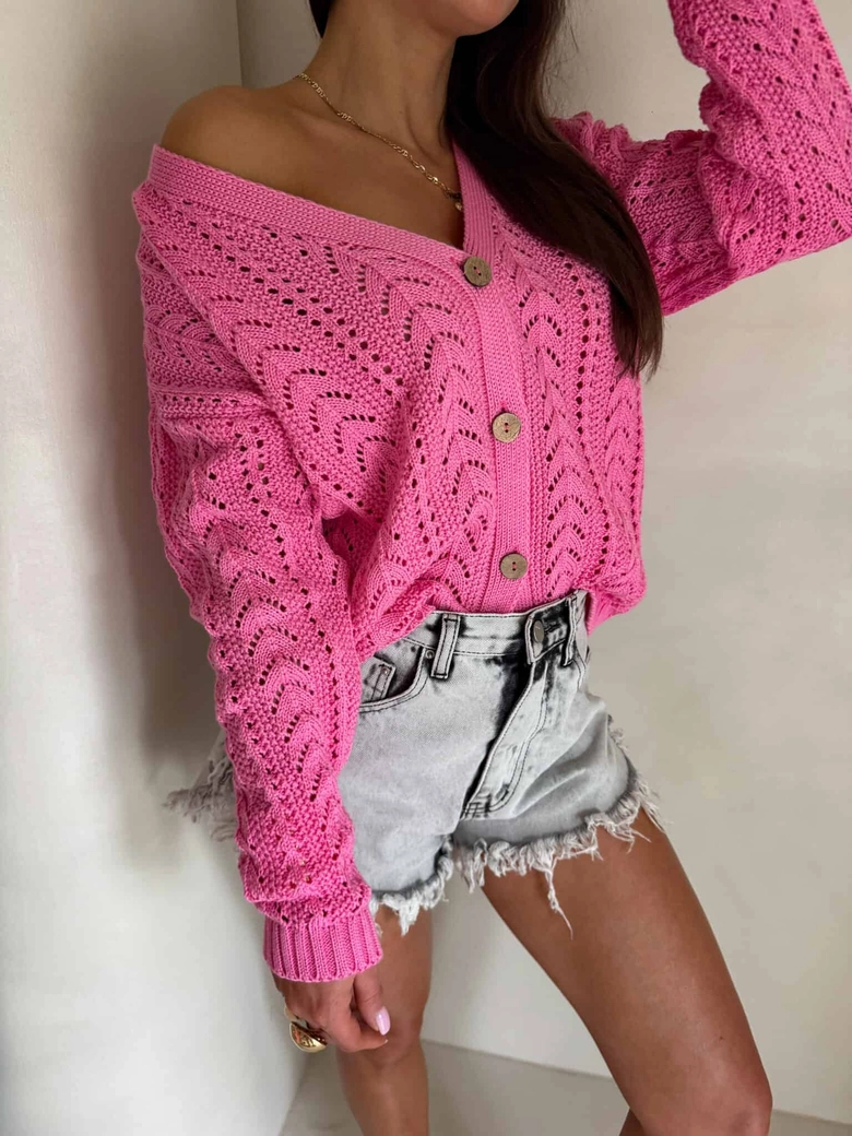 Sweter WOOD – ciemny róż