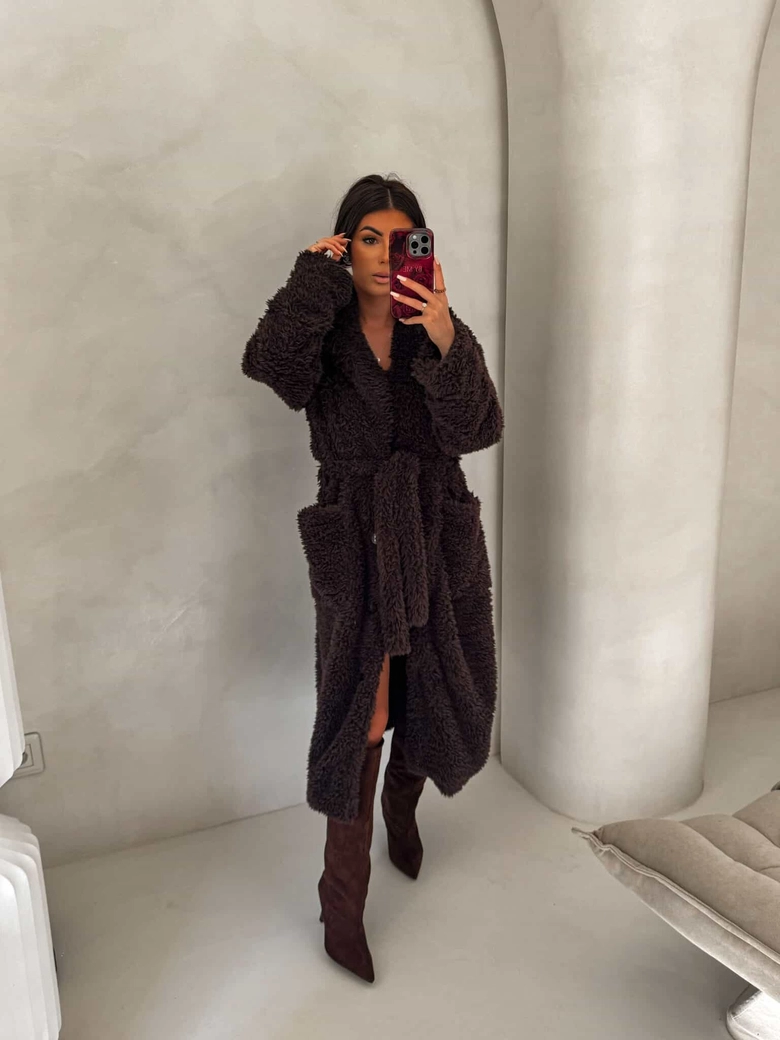 Płaszcz FUR – czekoladowy