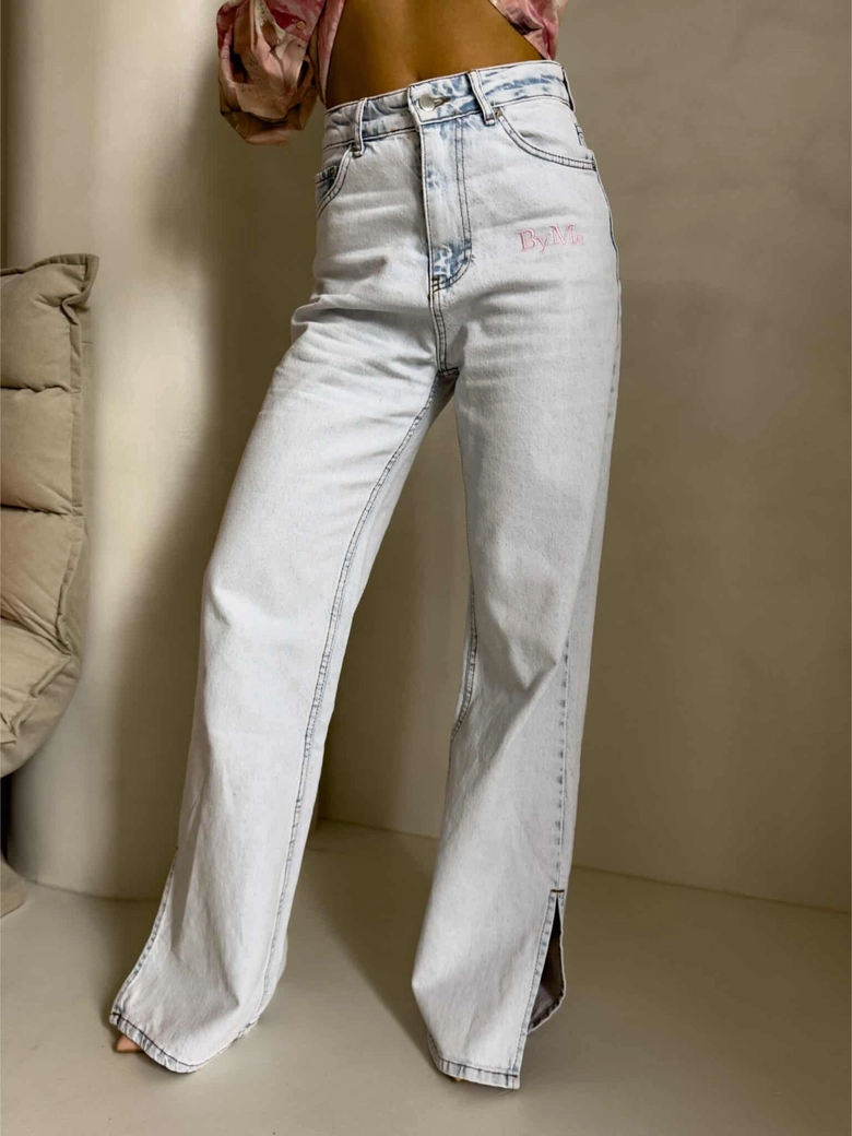 Jeansy FLARED pink one – jasny niebieski