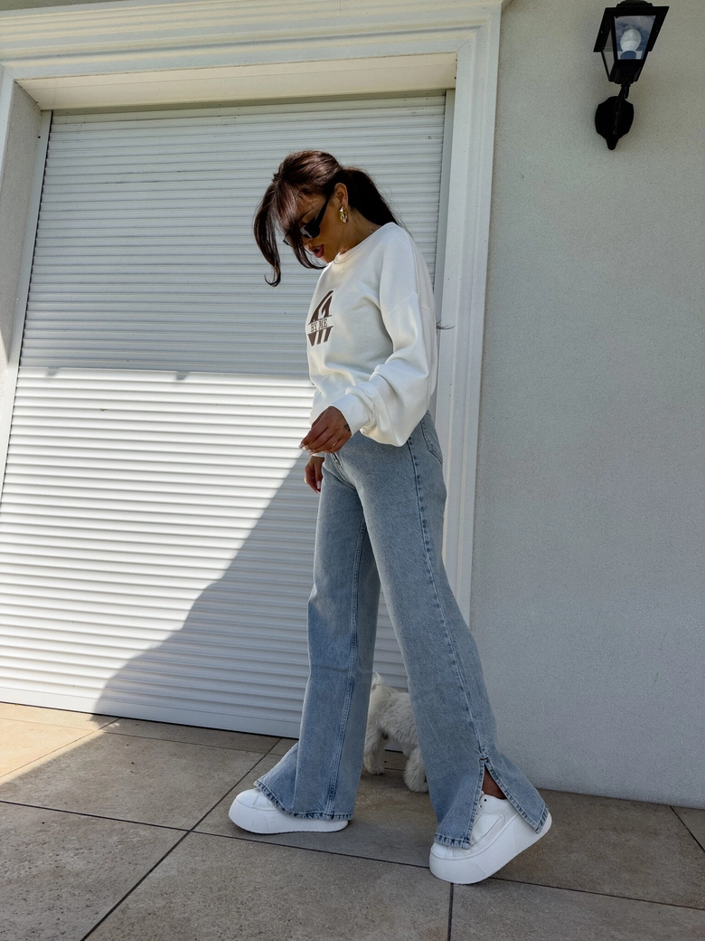 Jeansy MOM FIT FLARED – dark jeans