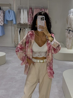 Koszula OVER SPRING - jasny róż