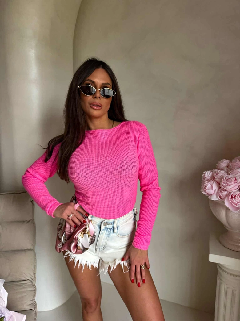 Bluzka WAFELEK – jasny róż