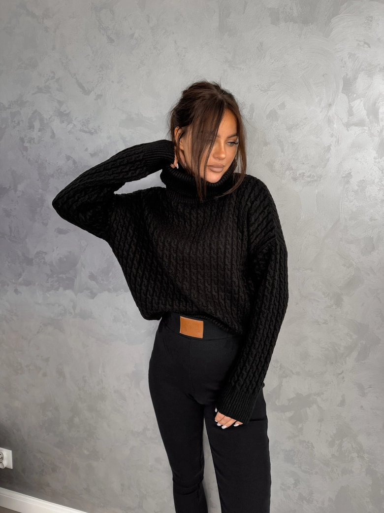 Sweter golf INKO - czarny E18269