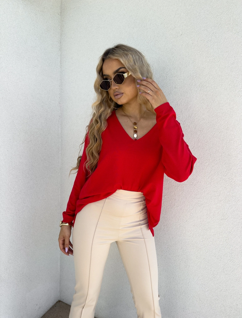 Sweter VOLCANO - czerwony E16888