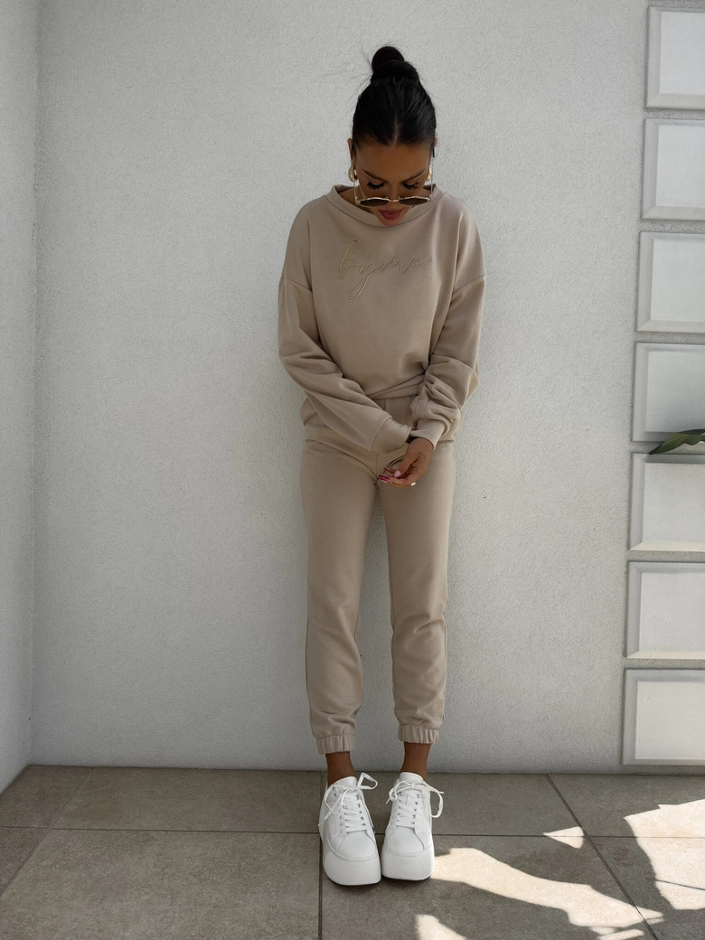 Bluza dresowa LOGO – beżowa