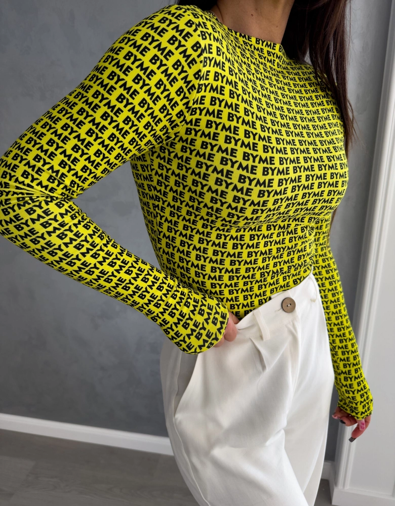 Bluzka SKIN literki – żółte