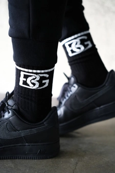 BG LONG SOCKS | CZARNY - BIAŁY BG12892