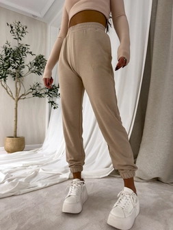 Spodnie dresowe LOGO - beżowe