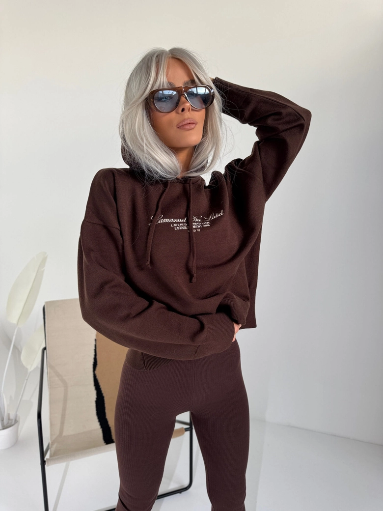 Sweter LOVE czekolada