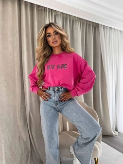 Dekatyzowana bluza POWER - różowa