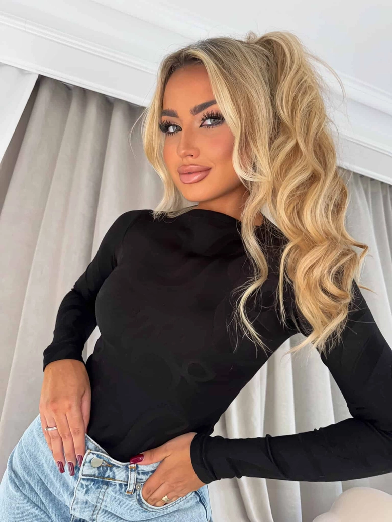 Bluzka SABRINA pianka - czarna