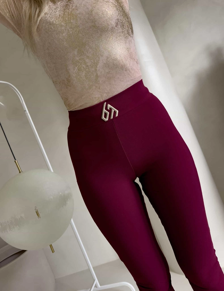 Legginsy FIT logo - bordowe
