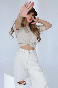 T-Shirt damski BG Real | jasny beż