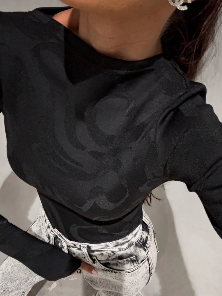 Bluzka SABRINA pianka - czarna