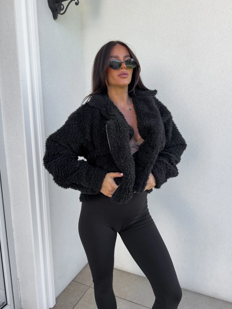 Kurtka futerko ILANIA – czarna