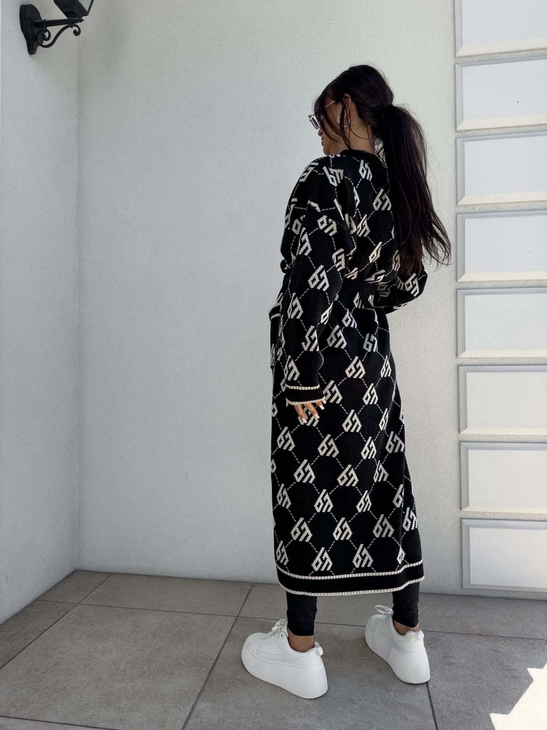 Kardigan płaszcz ANDREA – czarny