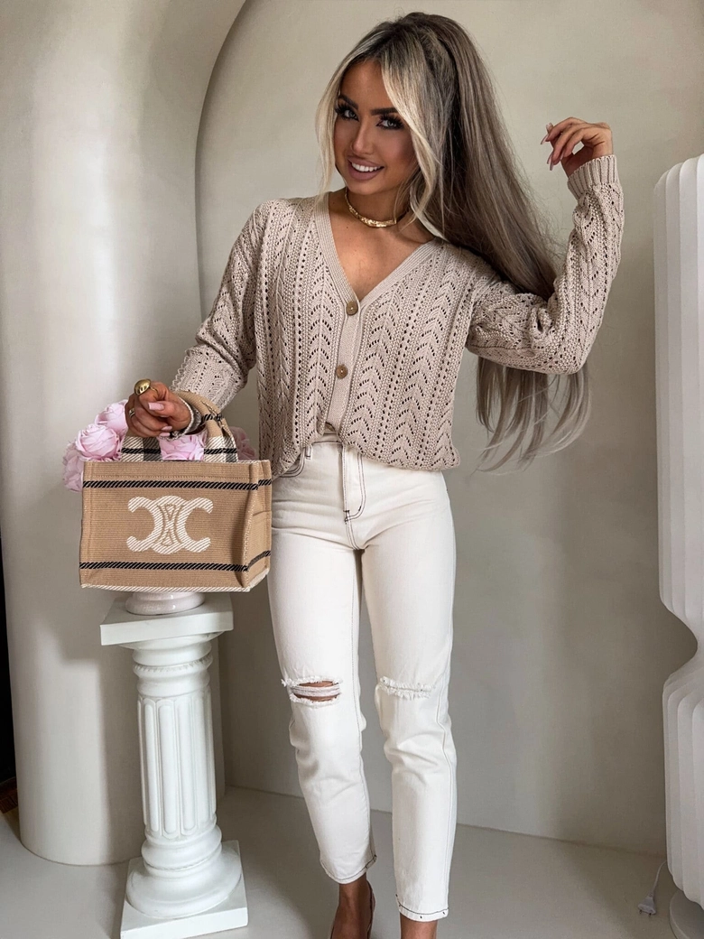 Sweter WOOD – beżowy