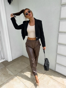 Spodnie joggery BODA - czekoladowe T16673