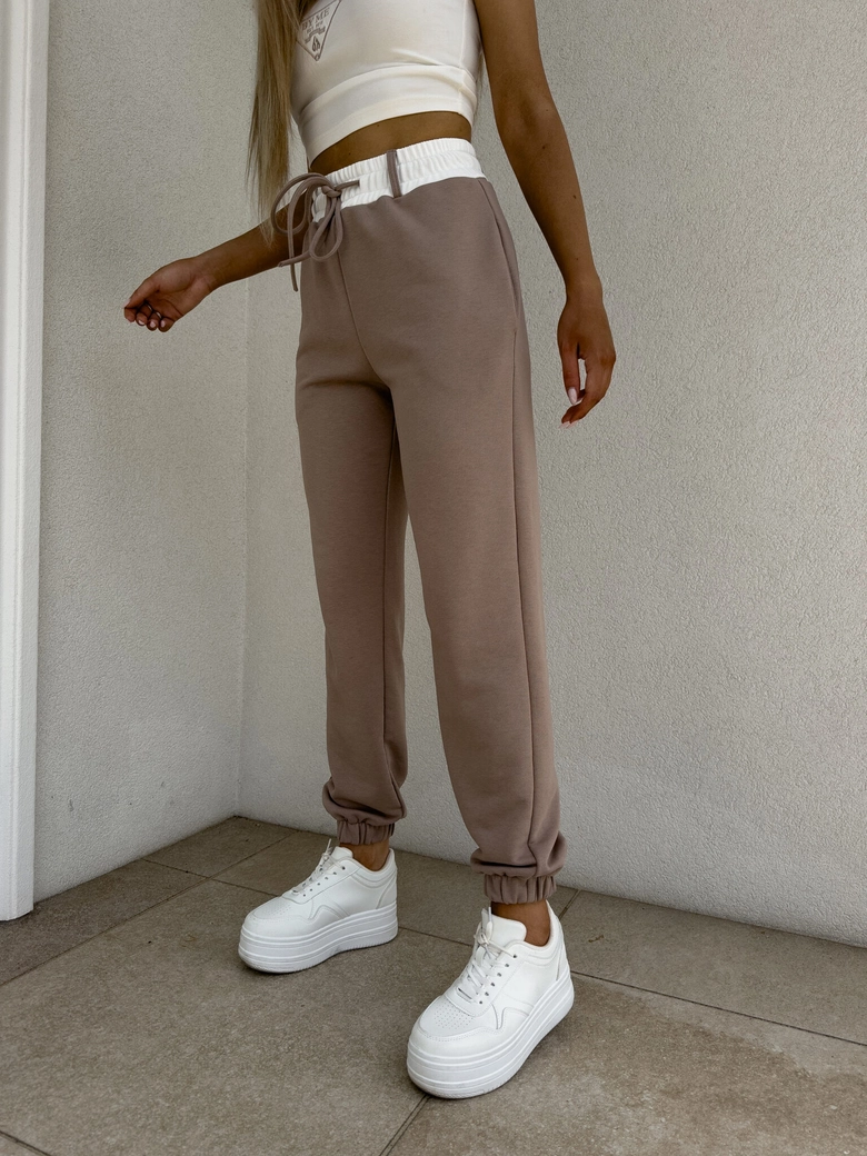 Spodnie DUO COLOR - beżowe T16698