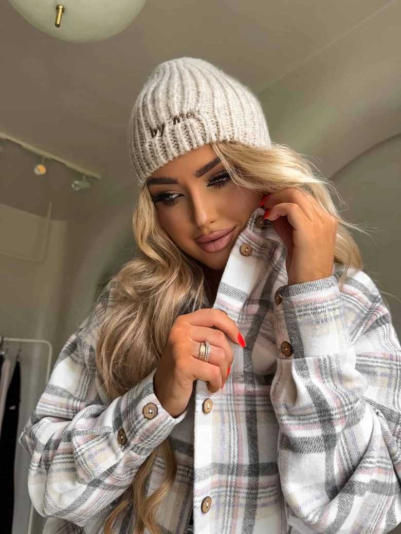 Koszula KRATA - szaro-beżowa