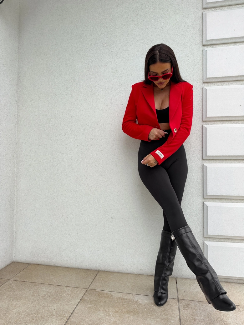 Marynarka dresowa SLIM - czerwona