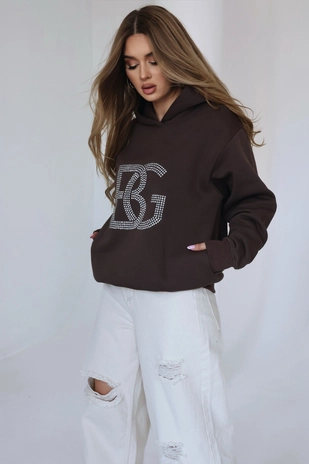 Bluza damska BG Diamond | czekolada