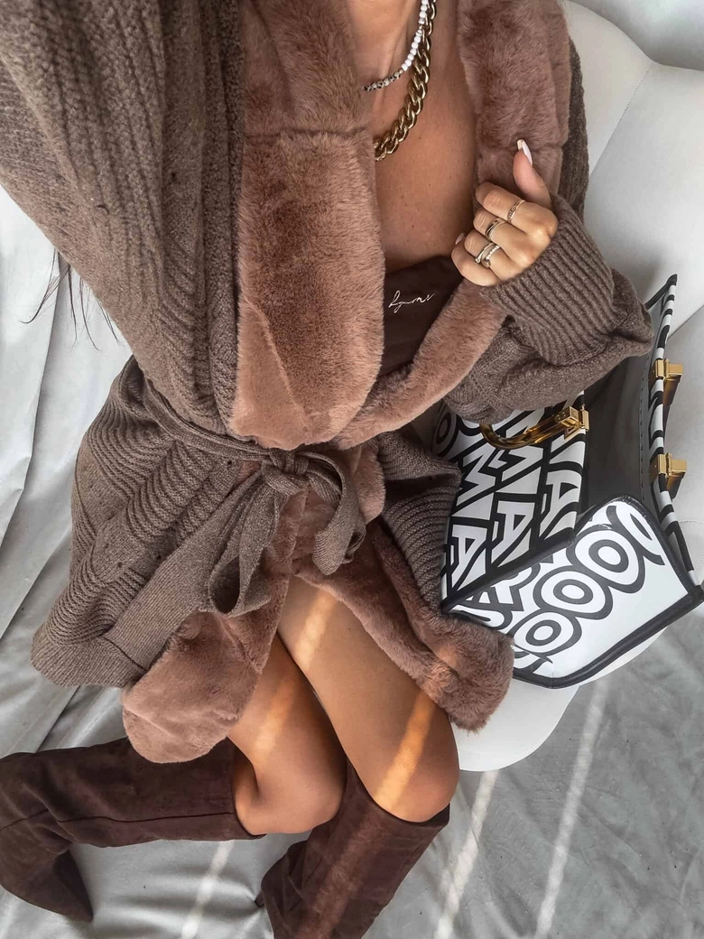 Kardigan DREAM - czekoladowy