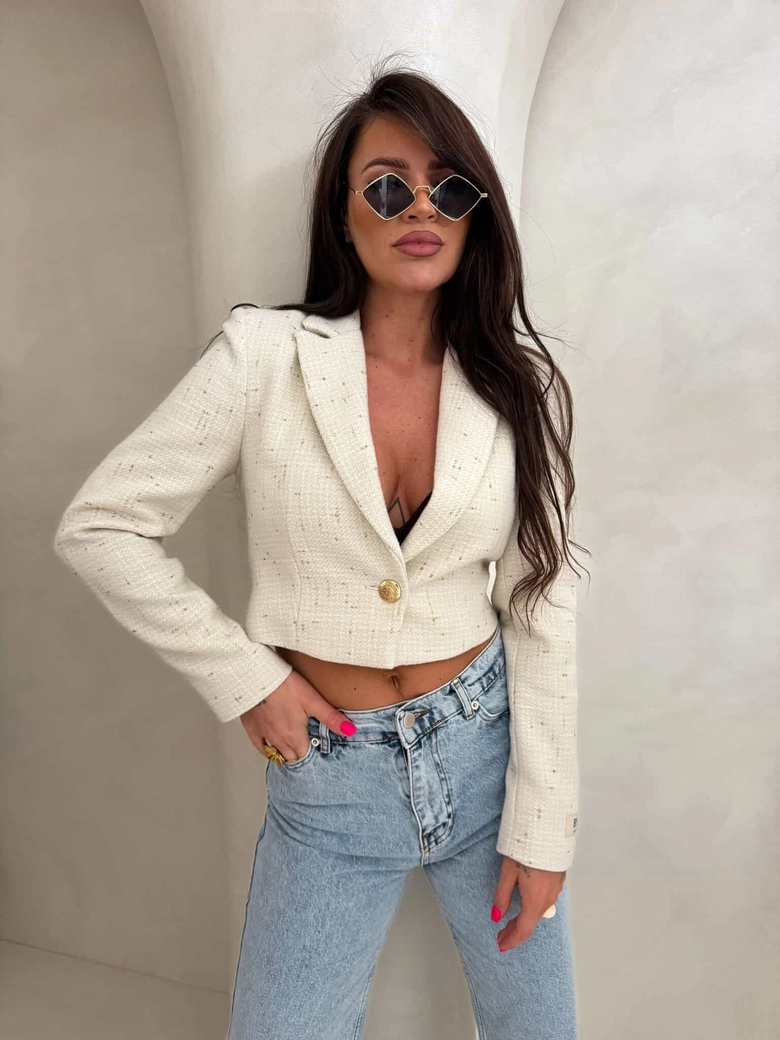 Marynarka SLIM gold - ecru