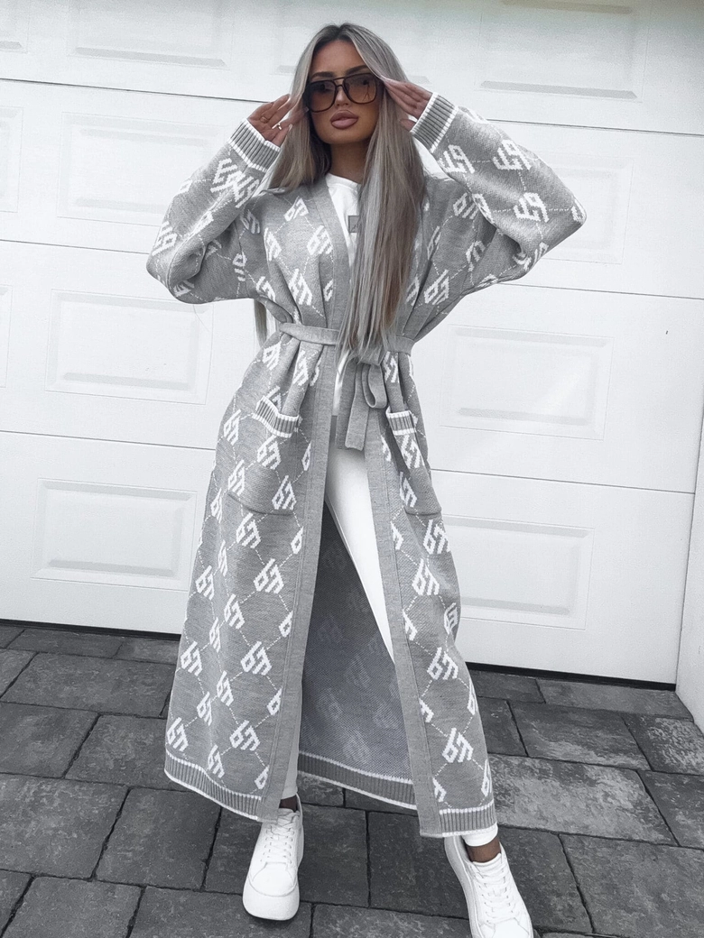 Kardigan płaszcz ANDREA – szary