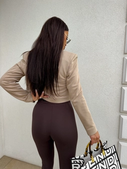 Marynarka dresowa SLIM - ciemny beż