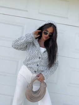 Kurtka MISIO print pantera – szara