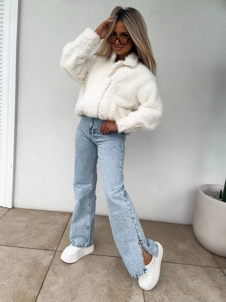 Kurtka futerko ILANIA – ecru