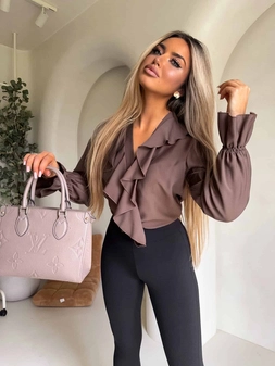 Bluzka ZARRA - czekoladowa