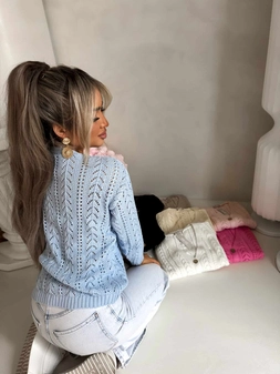 Sweter WOOD – niebieski