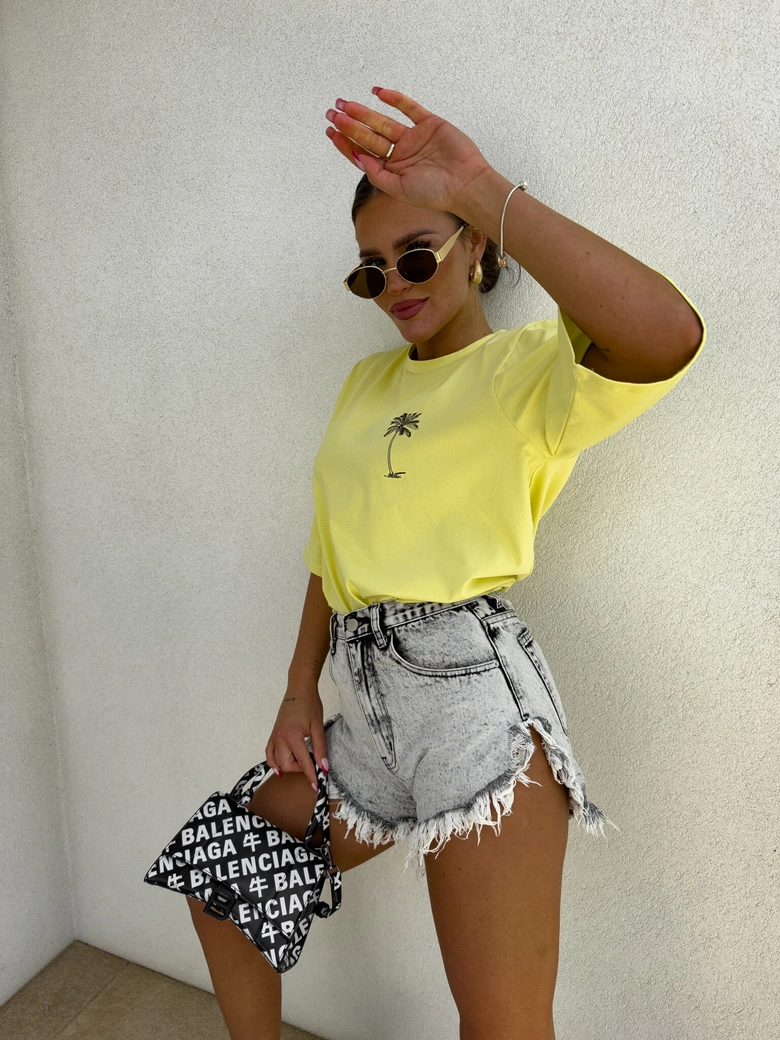 T-shirt PALMS – cytrynowy