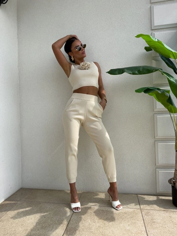 Komplet DELANI ROSE – jasny beż