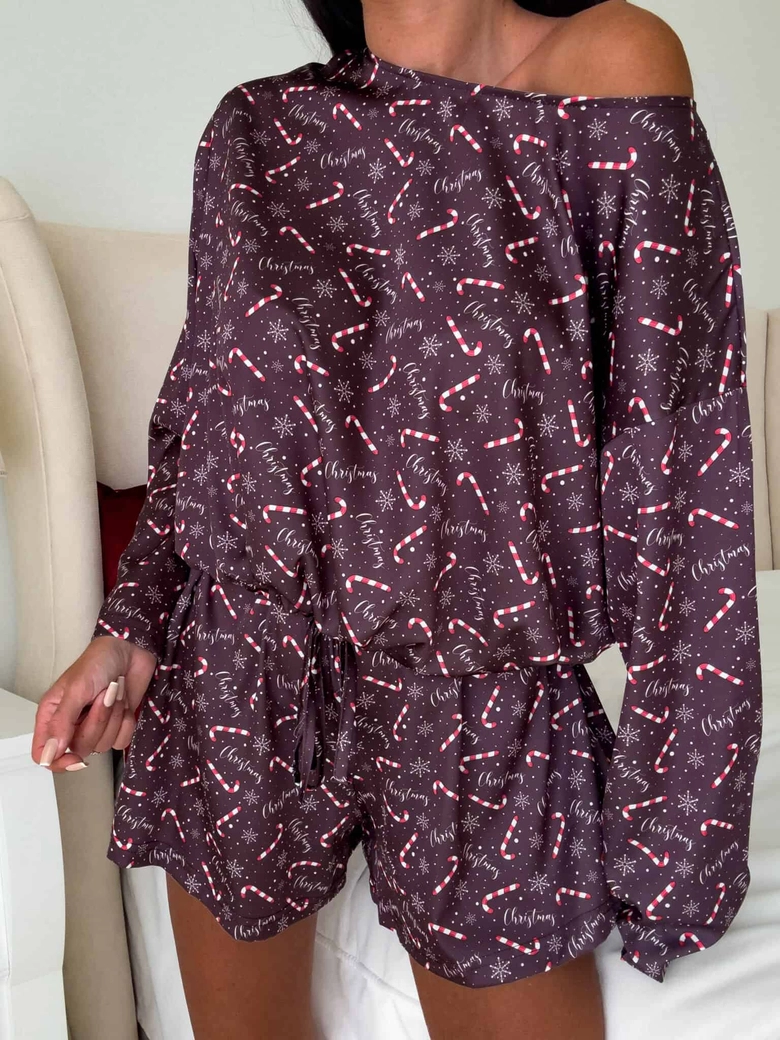 Piżamka CHRISTMAS DOSTĘPNE OD 28.11- czekoladowa
