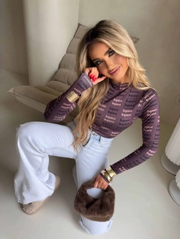 Bluzka SKIN MIU – czekoladowa