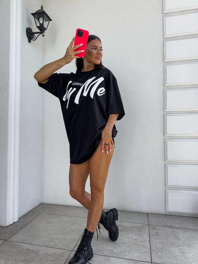 Tuniko sukienka t-shirt COLA - czarna