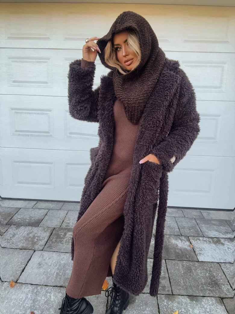 Płaszcz FUR – czekoladowy