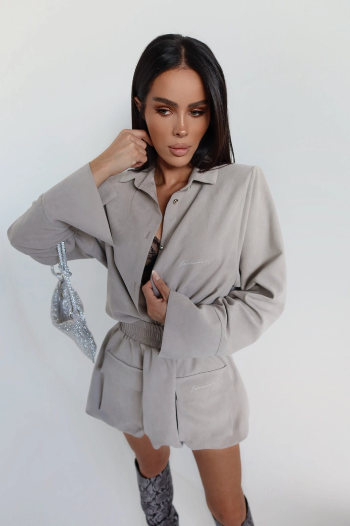 Spódnica VELVET stalowa