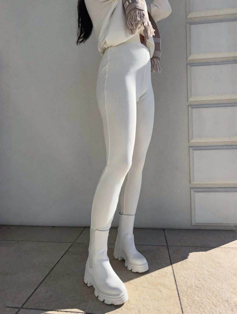 Legginsy COTTON - ecru G17997