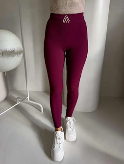 Legginsy FIT logo - bordowe