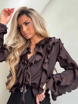 Bluzka COURTNEY - czekoladowa