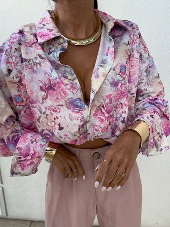 Koszula OVER SPRING - beżowo-multi