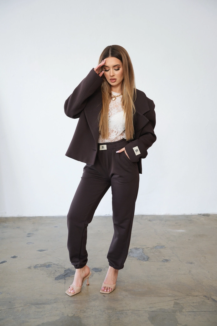 Spodnie damskie BG Version | gorzka czekolada